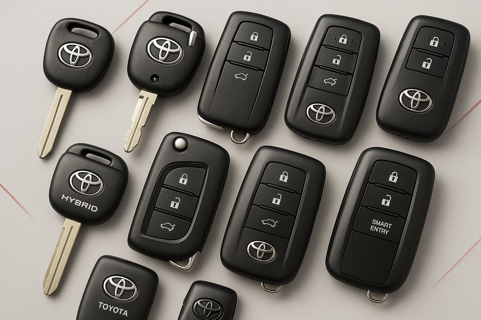 Toyota sleutels variaties - Smart Key, Hybrid sleutel, traditionele sleutels met transponder